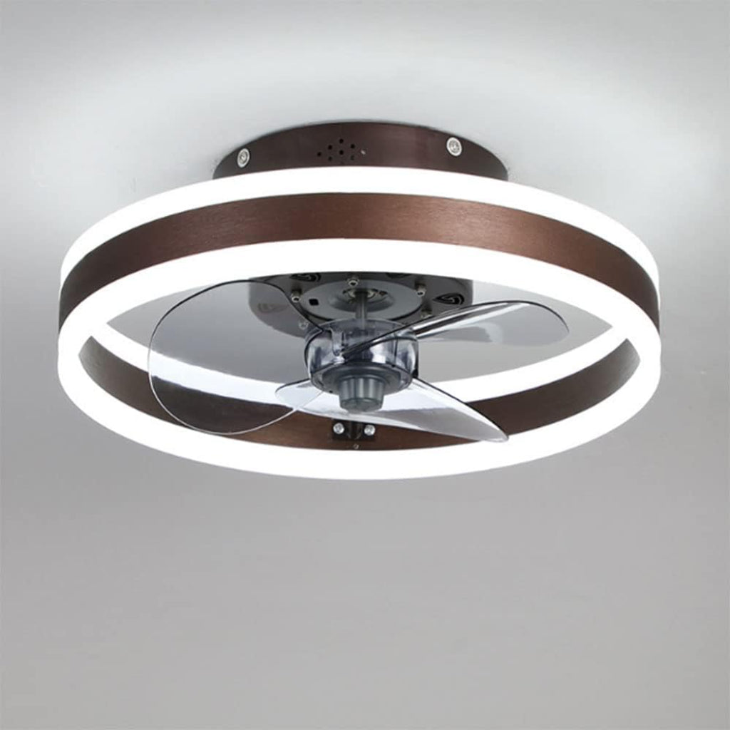 Modern Ceiling Fans with Double Ring LED, 15.7"/19.7", 4 Colors Velumoza
