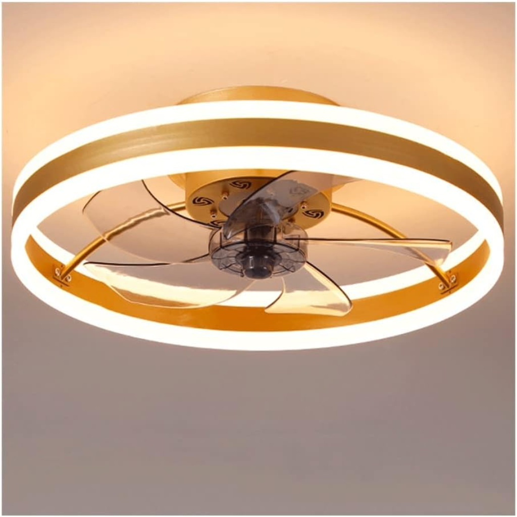 Modern Ceiling Fans with Double Ring LED, 15.7"/19.7", 4 Colors Velumoza