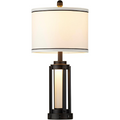 Set of 2 24-Inch Farmhouse Table Lamps with USB-C/A, AC Outlet & Night Light – 110V Velumoza