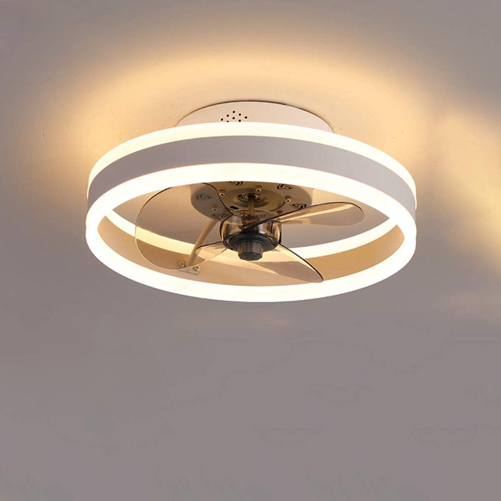 Modern Ceiling Fans with Double Ring LED, 15.7"/19.7", 4 Colors Velumoza