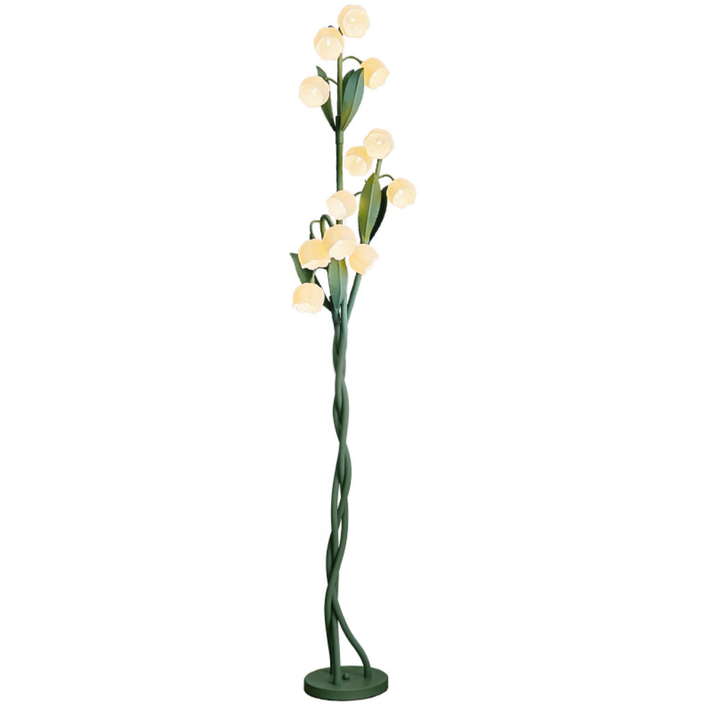 Vintage Lily of the Valley Floor Lamp, Warm White LED Standing Lamp, USB Powered, Acrylic Flower Floor Light