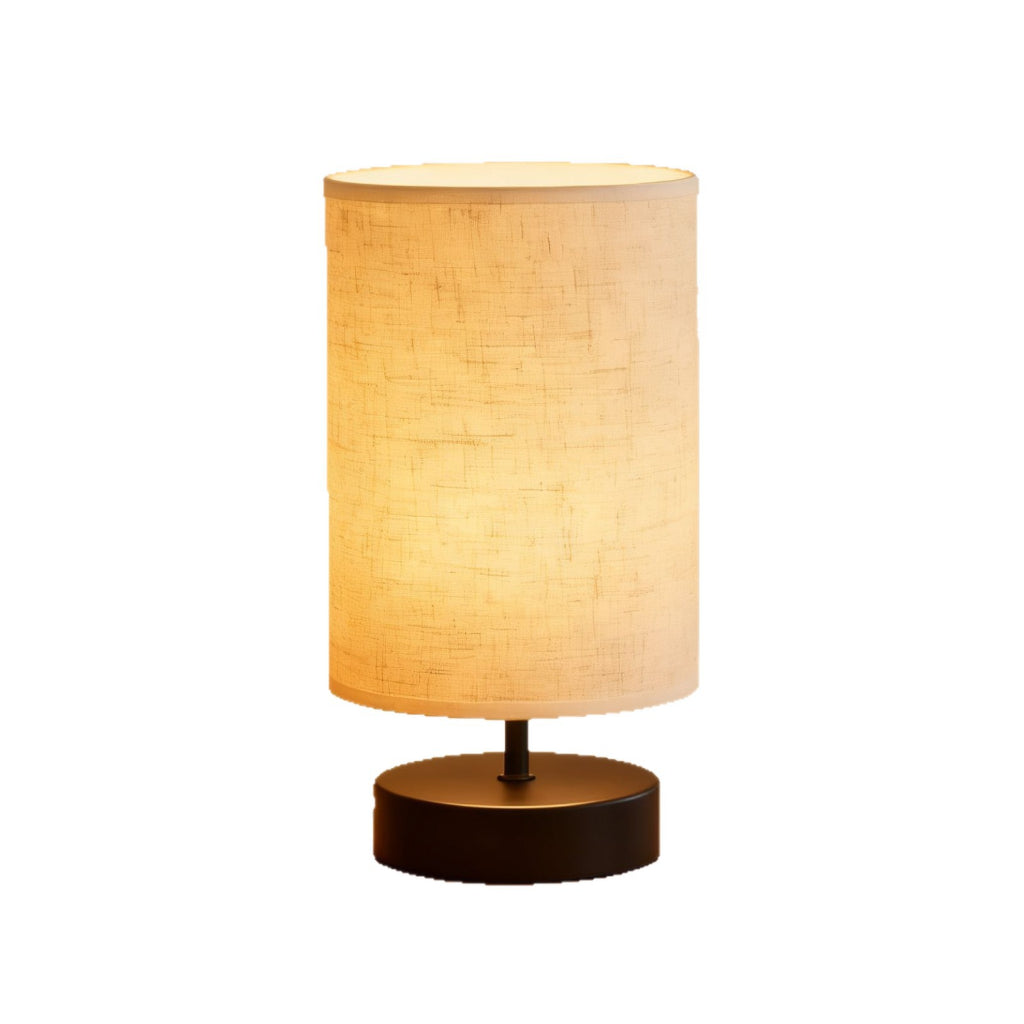 Nordic Fabric USB Table Lamp with 3-Color Dimming – Black or White Bedside Night Light Velumoza