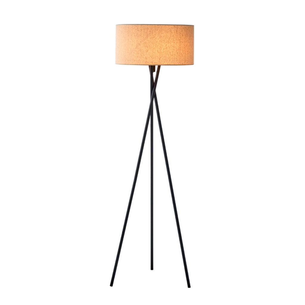 Modern Triangle Floor Lamp with Fabric Shade, 12W Dimmable LED Standing Lamp, 110V US Plug, Minimalist Living Room & Bedroom Floor Light