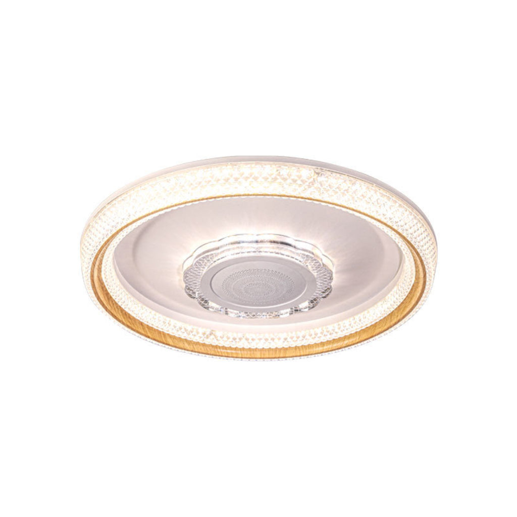 Modern LED Ceiling Light with Bluetooth Music, Voice Control & Stepless Dimming – 80W, 110V