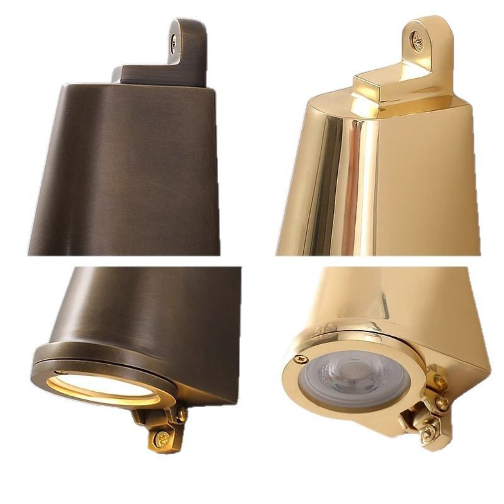 Brass Horseshoe LED Outdoor Wall Sconce Light – IP65 Waterproof Exterior Porch, Garden & Corridor Wall Lamp 110V US Plug Velumoza