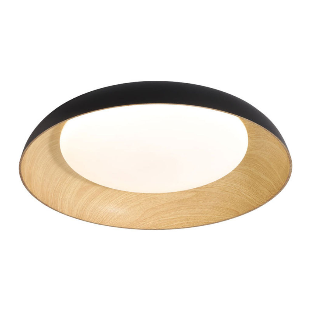 Modern Japanese Wood Grain LED Ceiling Light – 24W 18.90" Square Flush Mount, Dimmable Remote Control, 110V