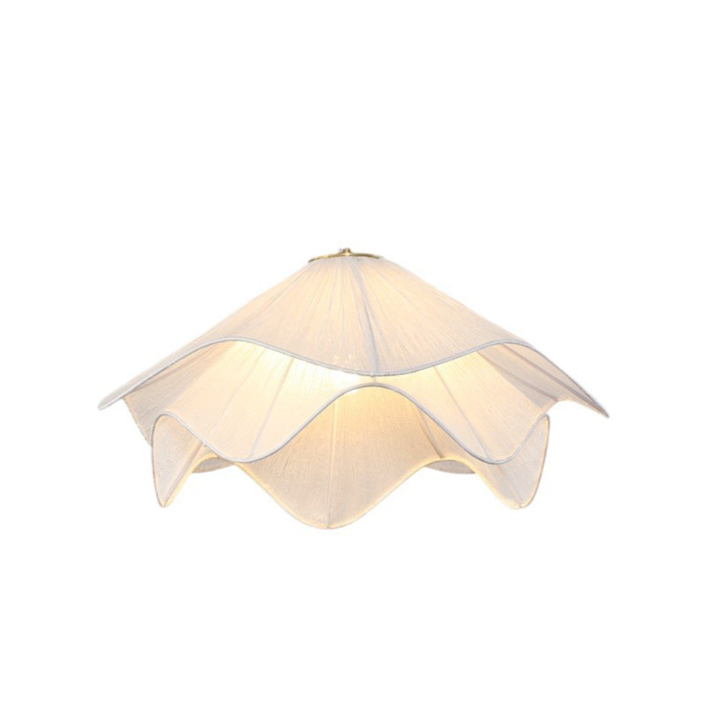 Nordic Cream Fabric Pendant Chandelier – Light Luxury French Style Warm Hanging Ceiling Light for Bedroom, Living Room & Dining Room – 15.75-Inch to 23.62-Inch Velumoza