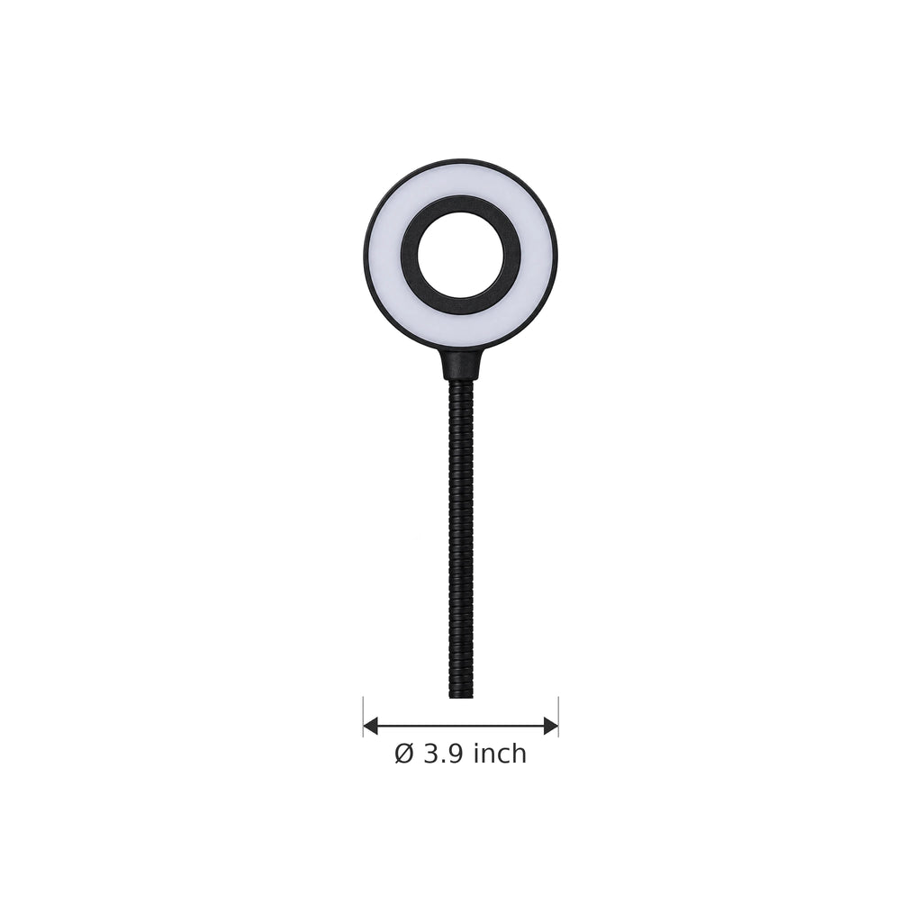 Clip-On LED Desk Lamp with 3 Color Modes and USB-Powered Gooseneck - Dimensions