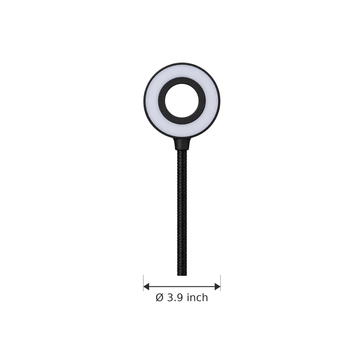 Clip-On LED Desk Lamp with 3 Color Modes and USB-Powered Gooseneck - Dimensions