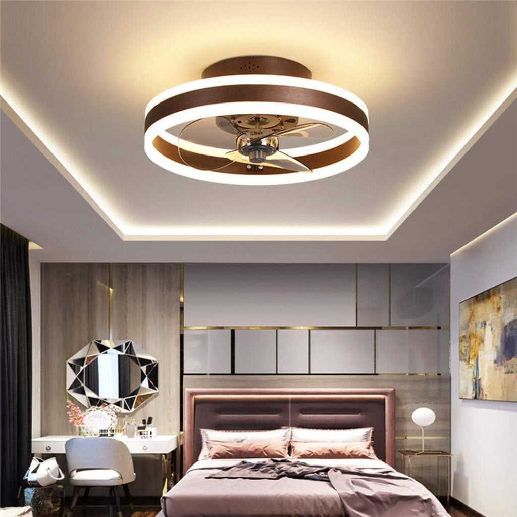 Modern Ceiling Fans with Double Ring LED, 15.7"/19.7", 4 Colors Velumoza