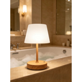 Rechargeable Touch Bedside Table Lamp – 3600mAh Battery, 3-Color Dimming & Wood Grain Base Velumoza