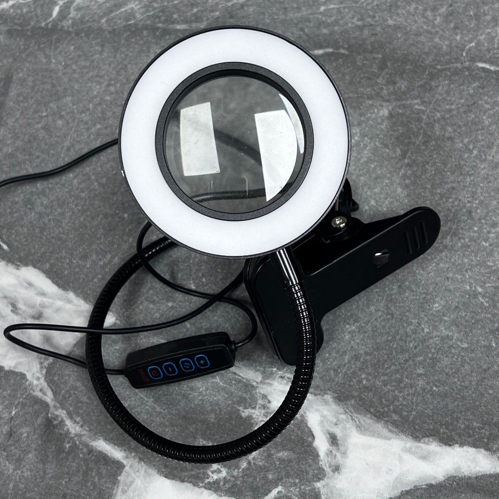 3.5-Inch 48 LED Eye-Protection USB Desk Lamp with Optional Magnifying Glass for Precision Work Velumoza