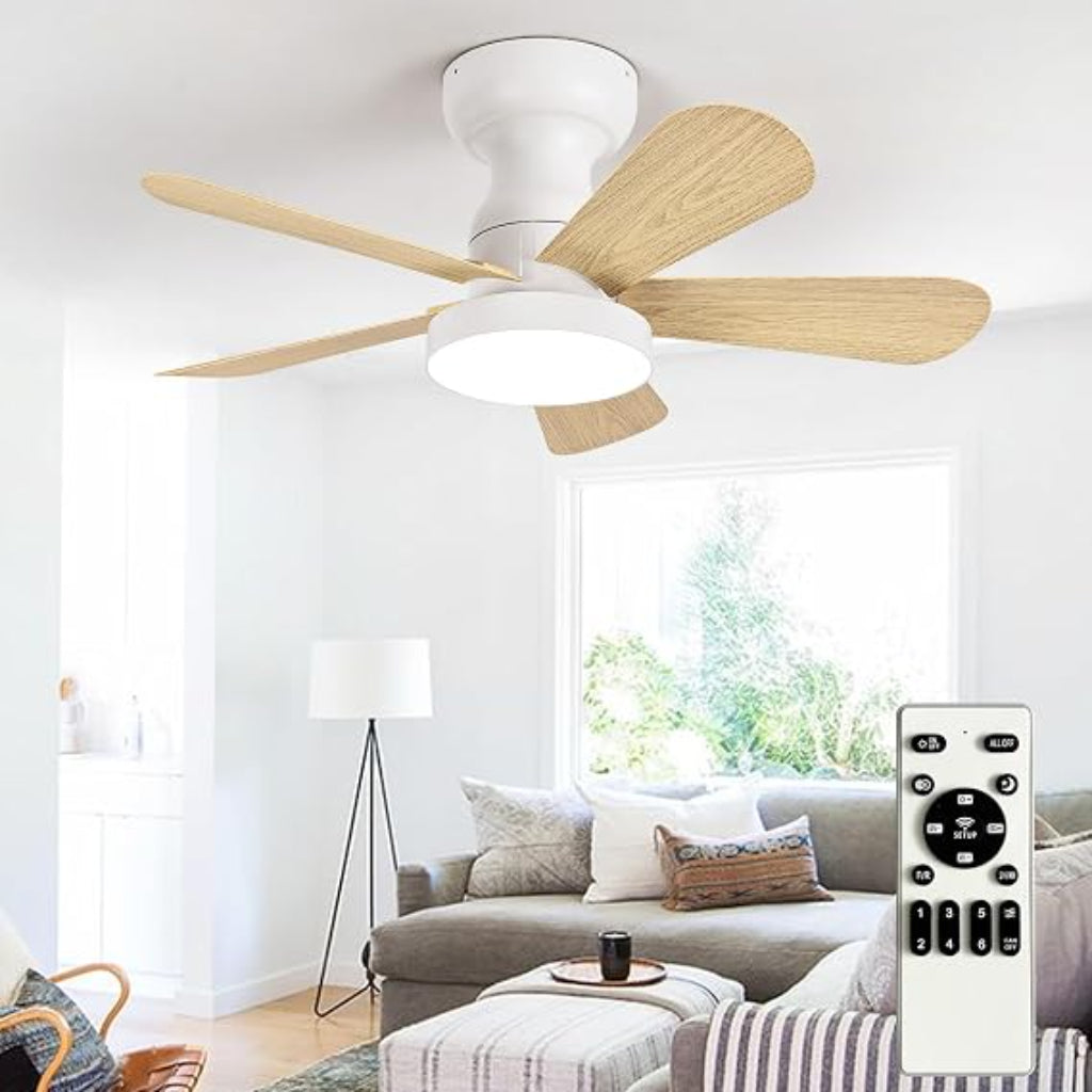 Vintage 5-Blade Ceiling Fans with Lights, 28"-41.3", 4 Finishes Velumoza