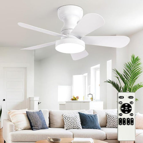 Vintage 5-Blade Ceiling Fans with Lights, 28"-41.3", 4 Finishes Velumoza