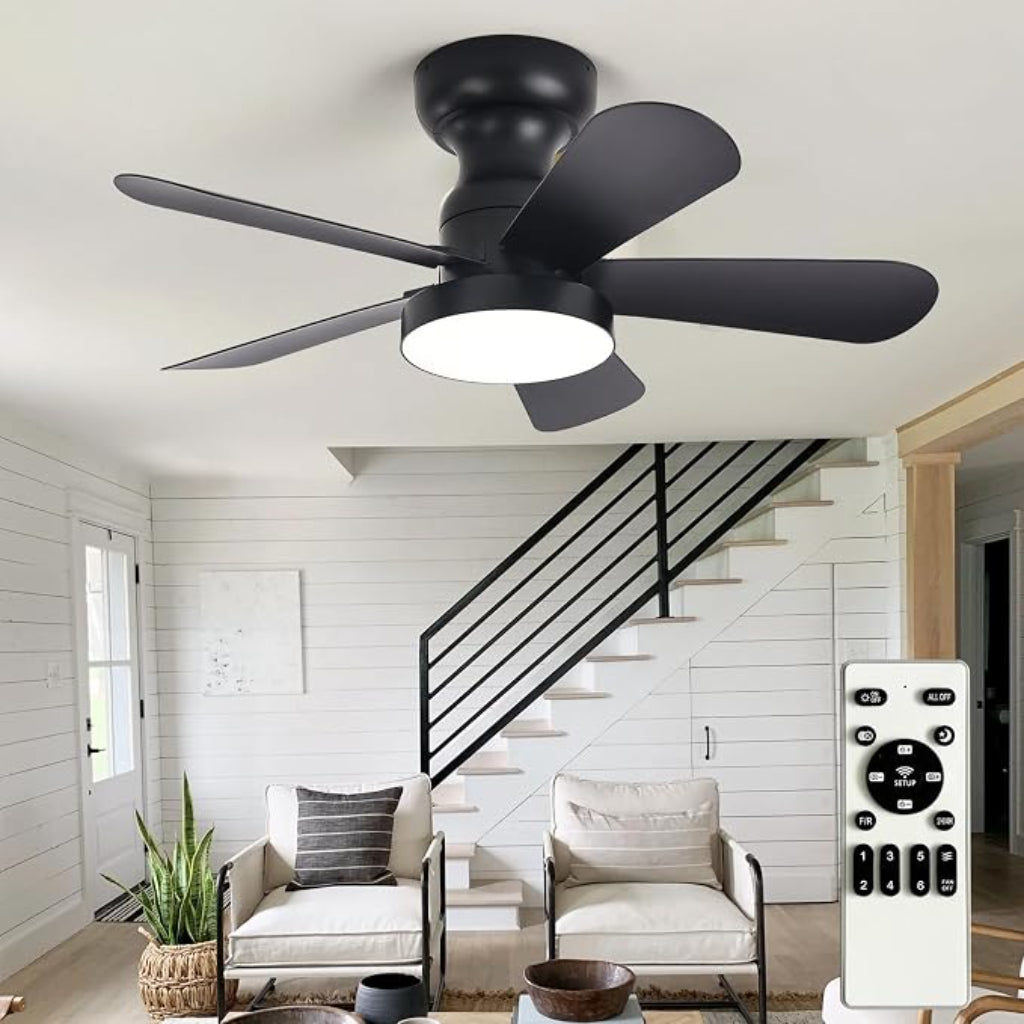 Vintage 5-Blade Ceiling Fans with Lights, 28"-41.3", 4 Finishes Velumoza