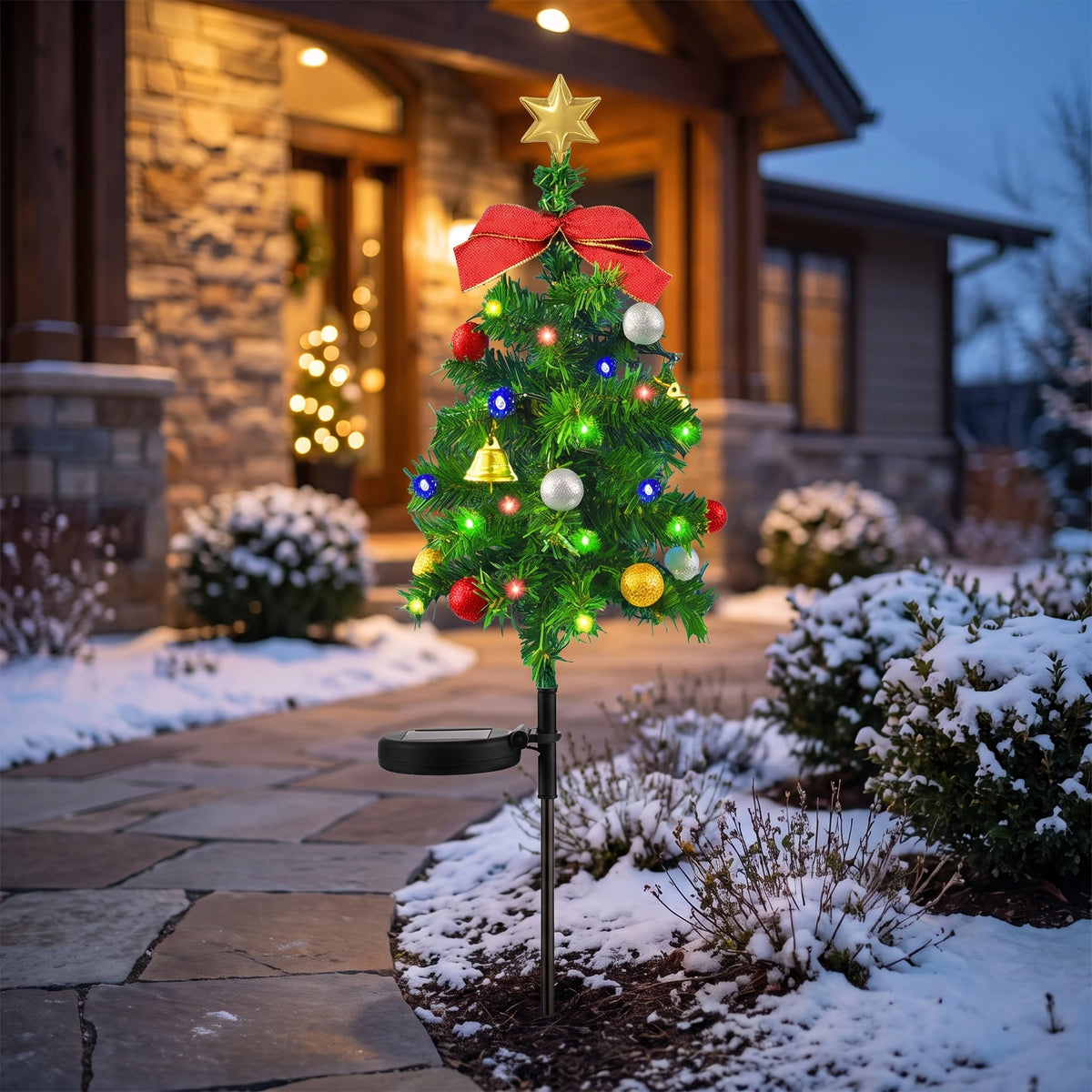 Solar Christmas Tree Stake Lights, 8 Options, IP65 Outdoor Rated