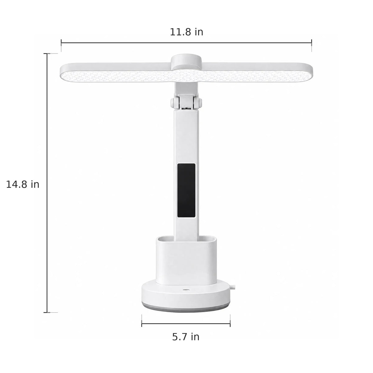 LED Desk Lamp with Digital Clock - Dimensions