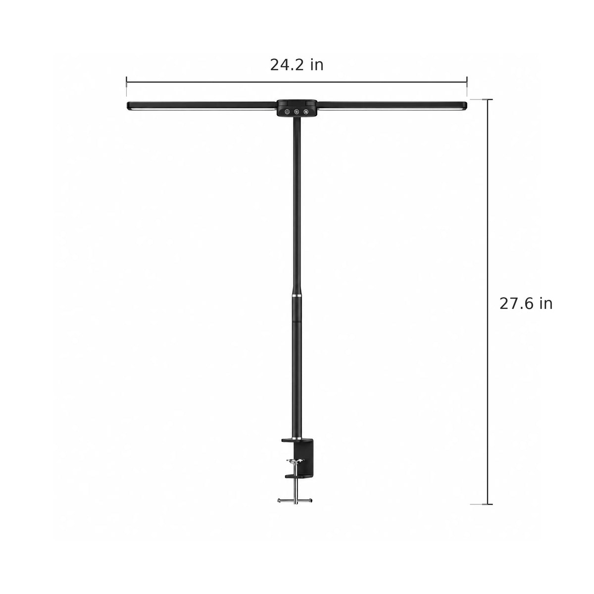 Clip-On Desk Lamp with Touch Control - Dimensions