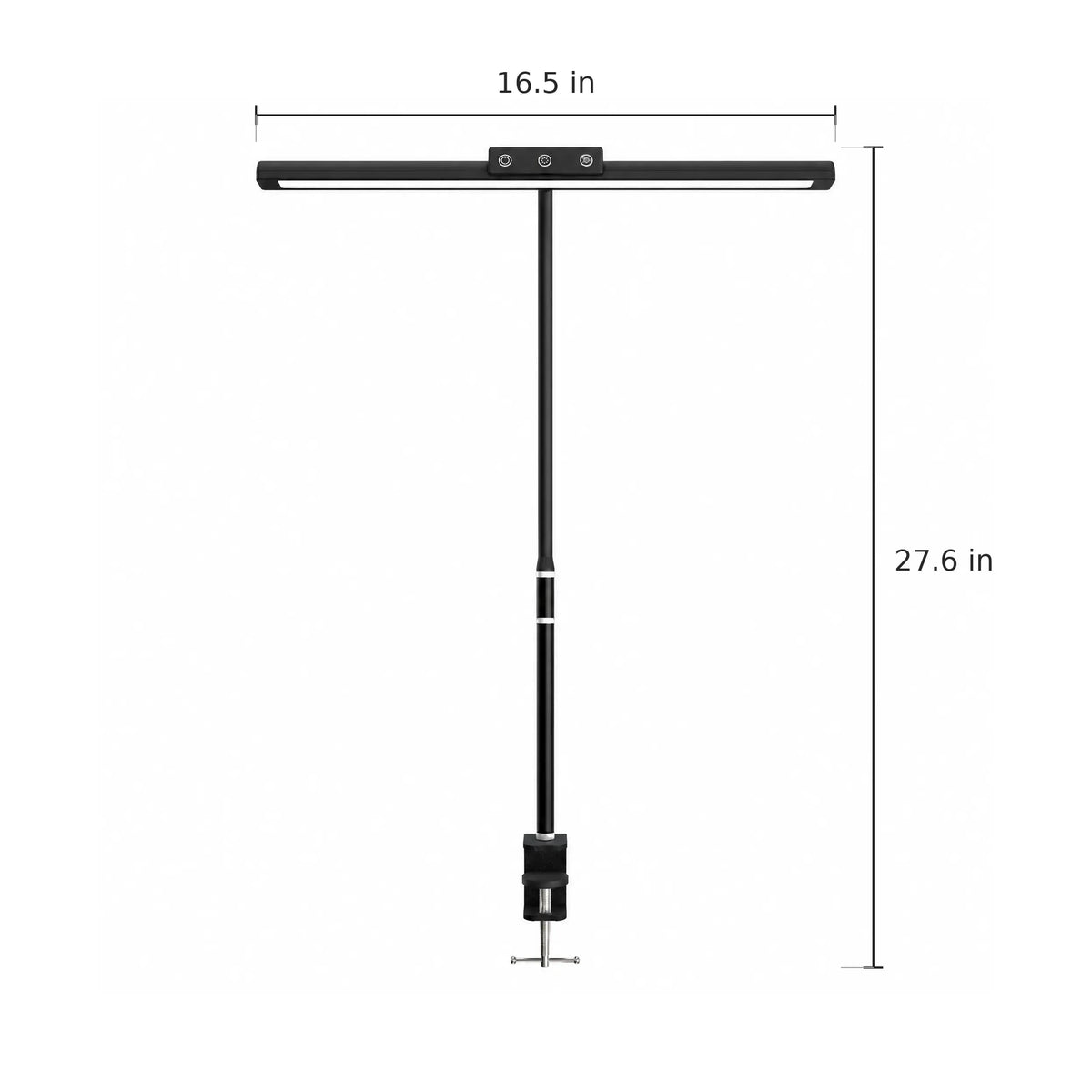 Gooseneck Clip-On Desk Lamp - Dimensions
