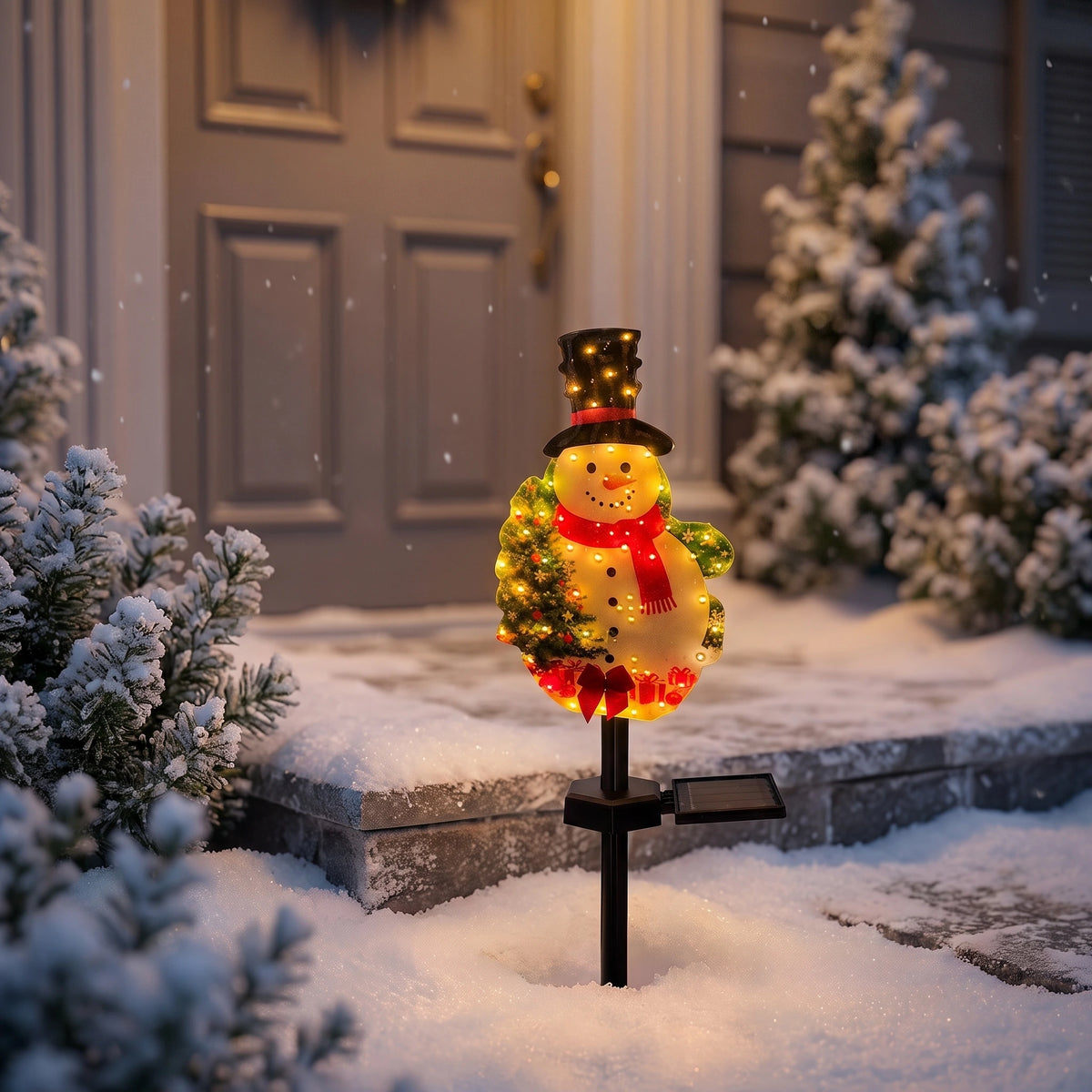Holiday Lights Snowman Ground Stake
