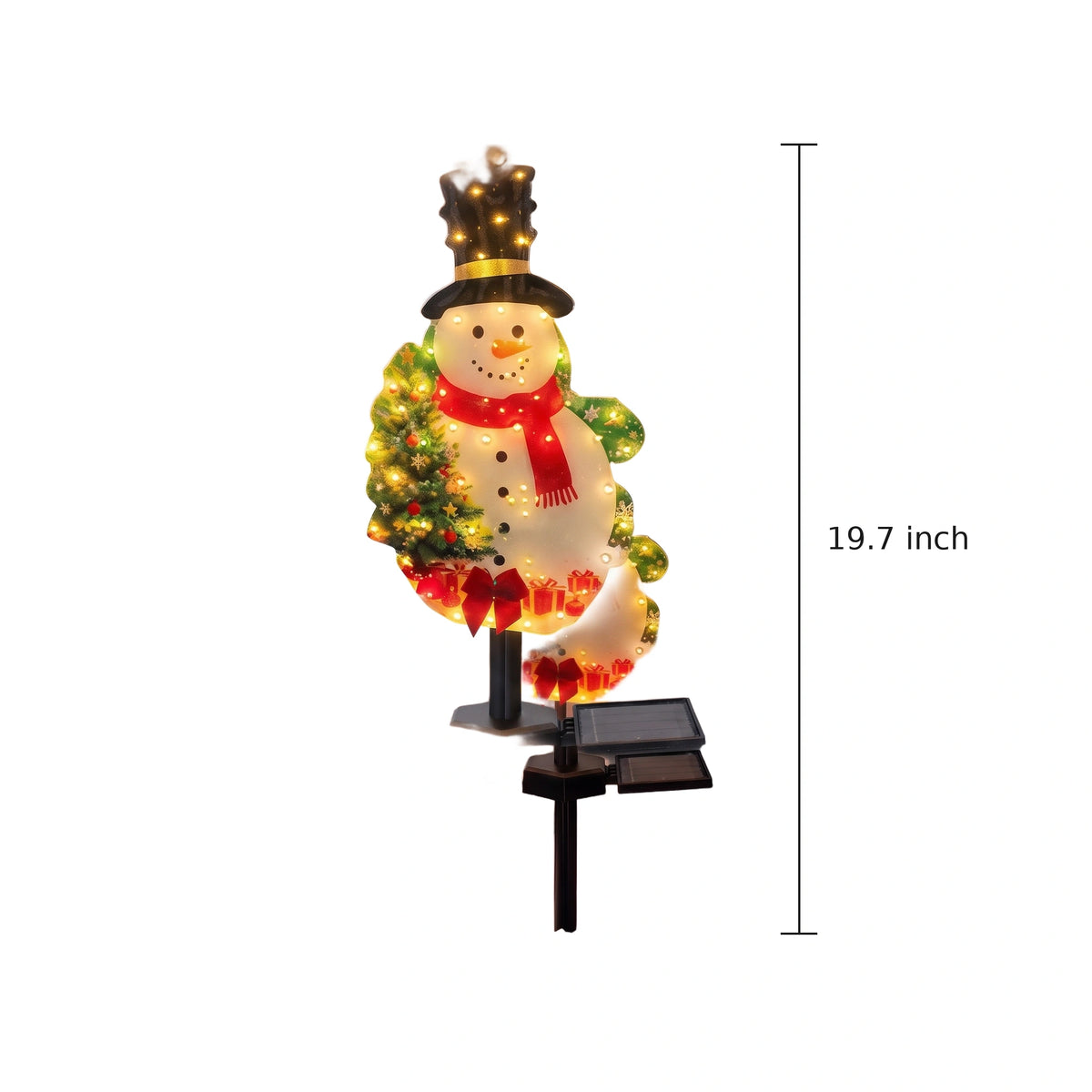 Snowman Ground Stake, Solar, IP44 — Product dimensions in inches