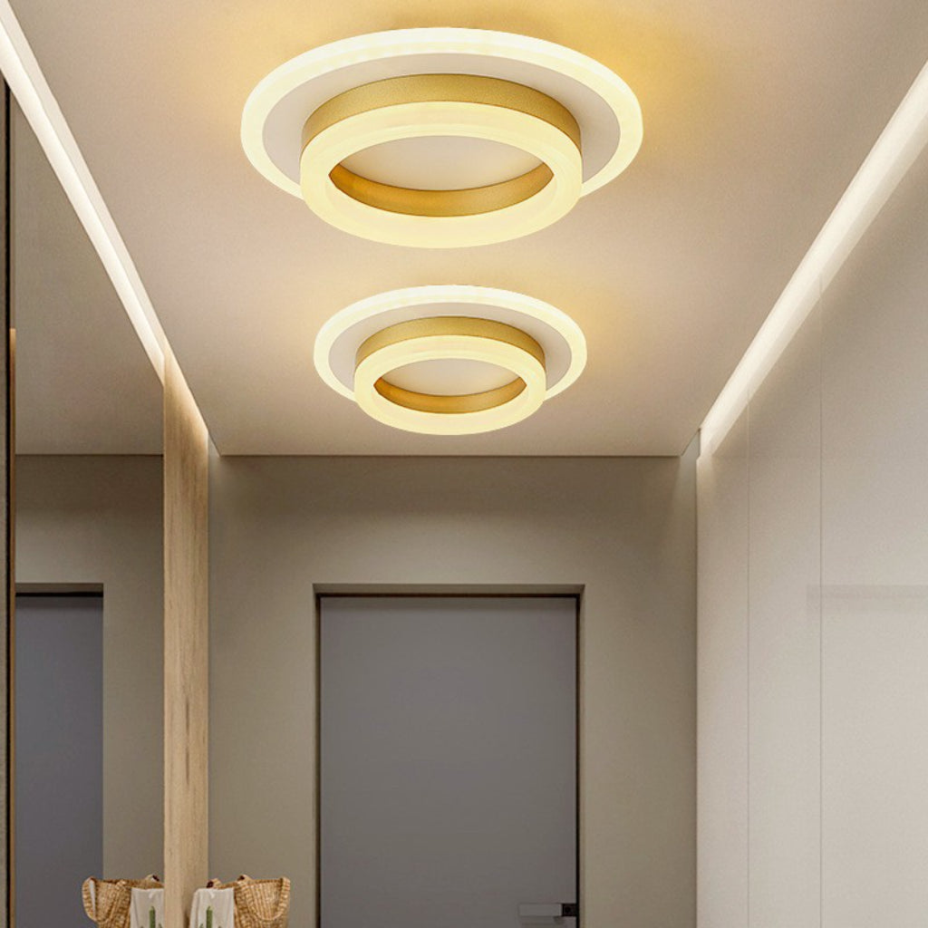 Modern LED Hallway Ceiling Light – Square & Round Three-Color Flush Mount Entryway Fixture Velumoza