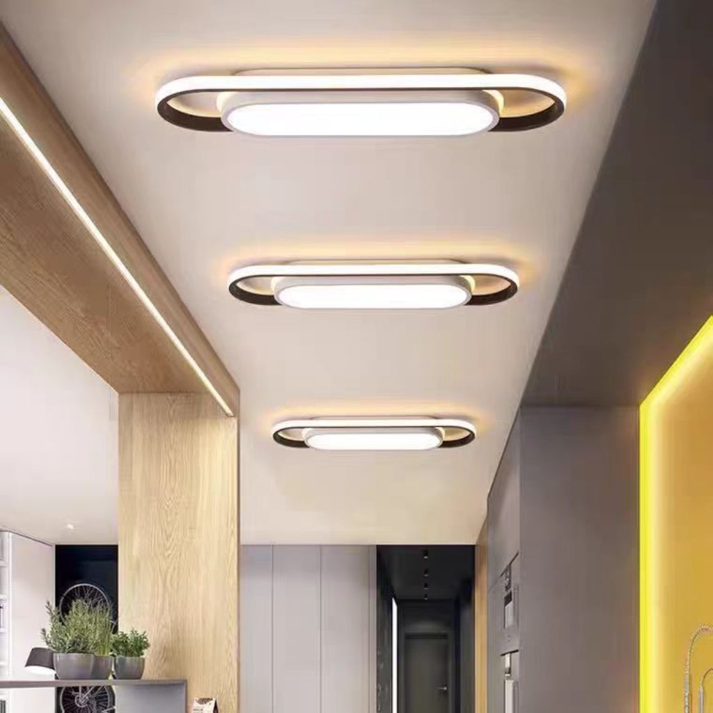 Modern Minimalist LED Ceiling Light – Acrylic Aluminum Flush Mount, Dimmable Remote Control, 110V
