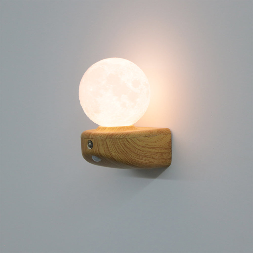 Magnetic Moon LED Night Light – Creative Three-Color Dimmable Bedroom Atmosphere Lamp with Modern Floating-Style Design