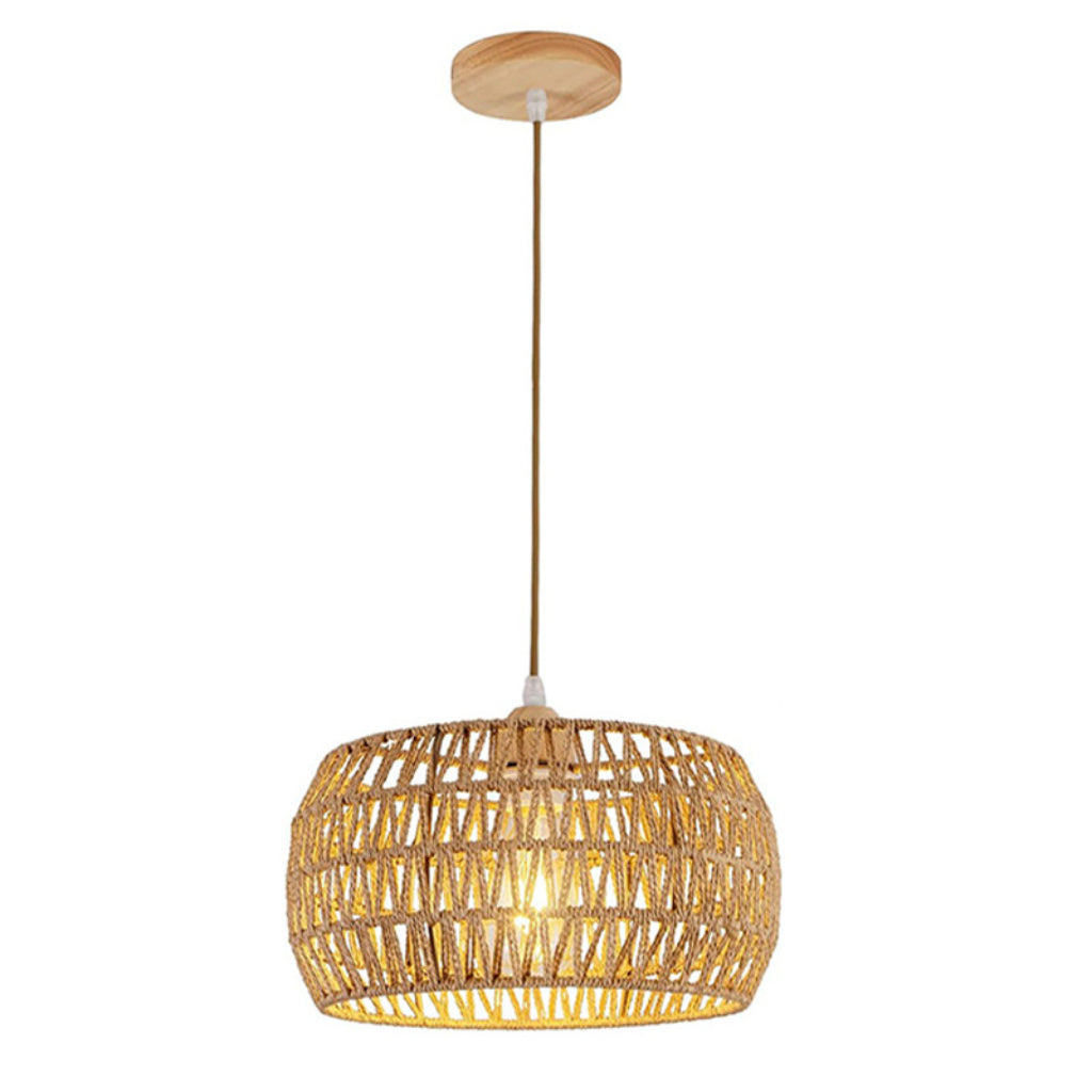 Bohemian Rattan Pendant Light – Handwoven Vine Ceiling Fixture for Living Room, Dining Room & Entryway