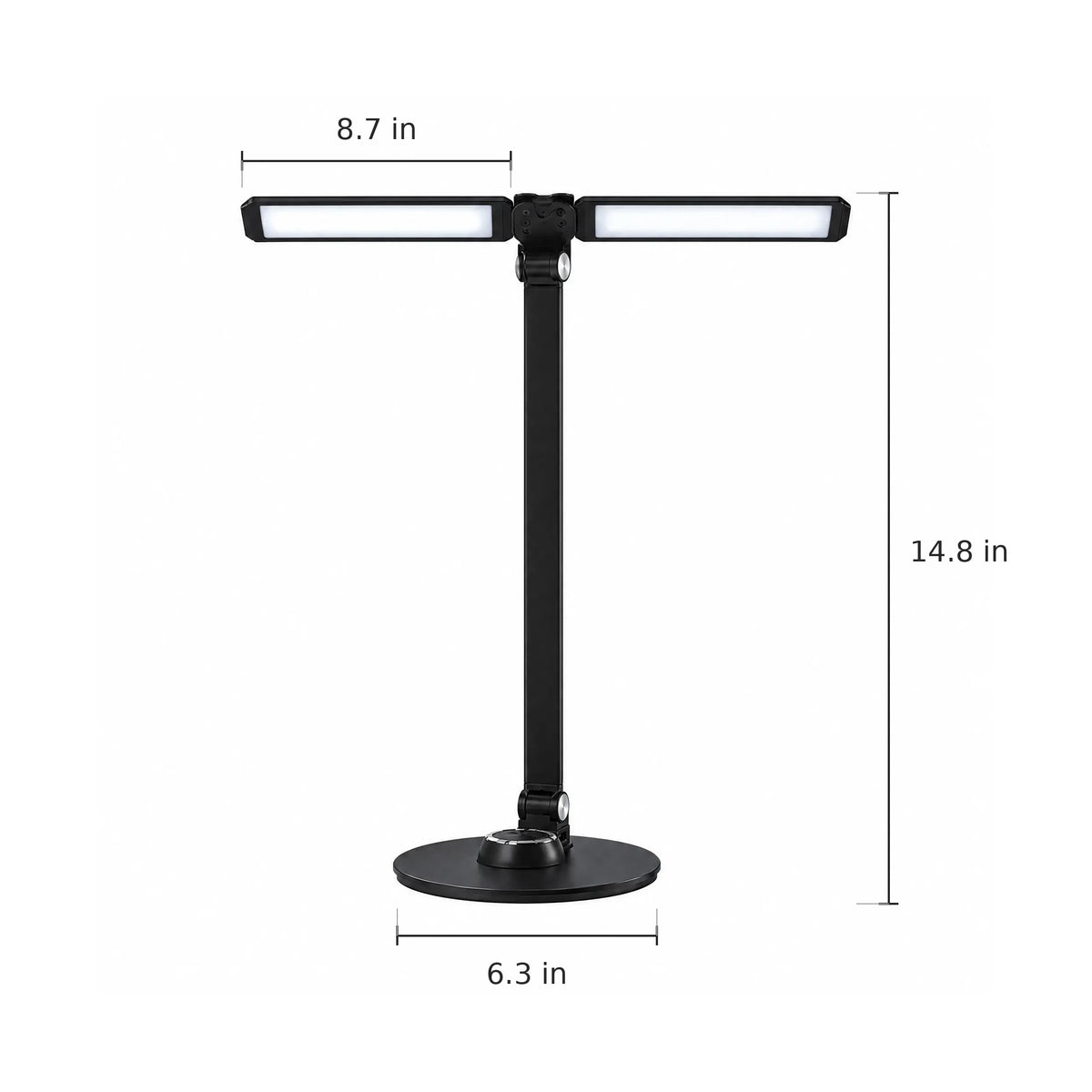 Foldable Double-Head Desk Lamp - Dimensions