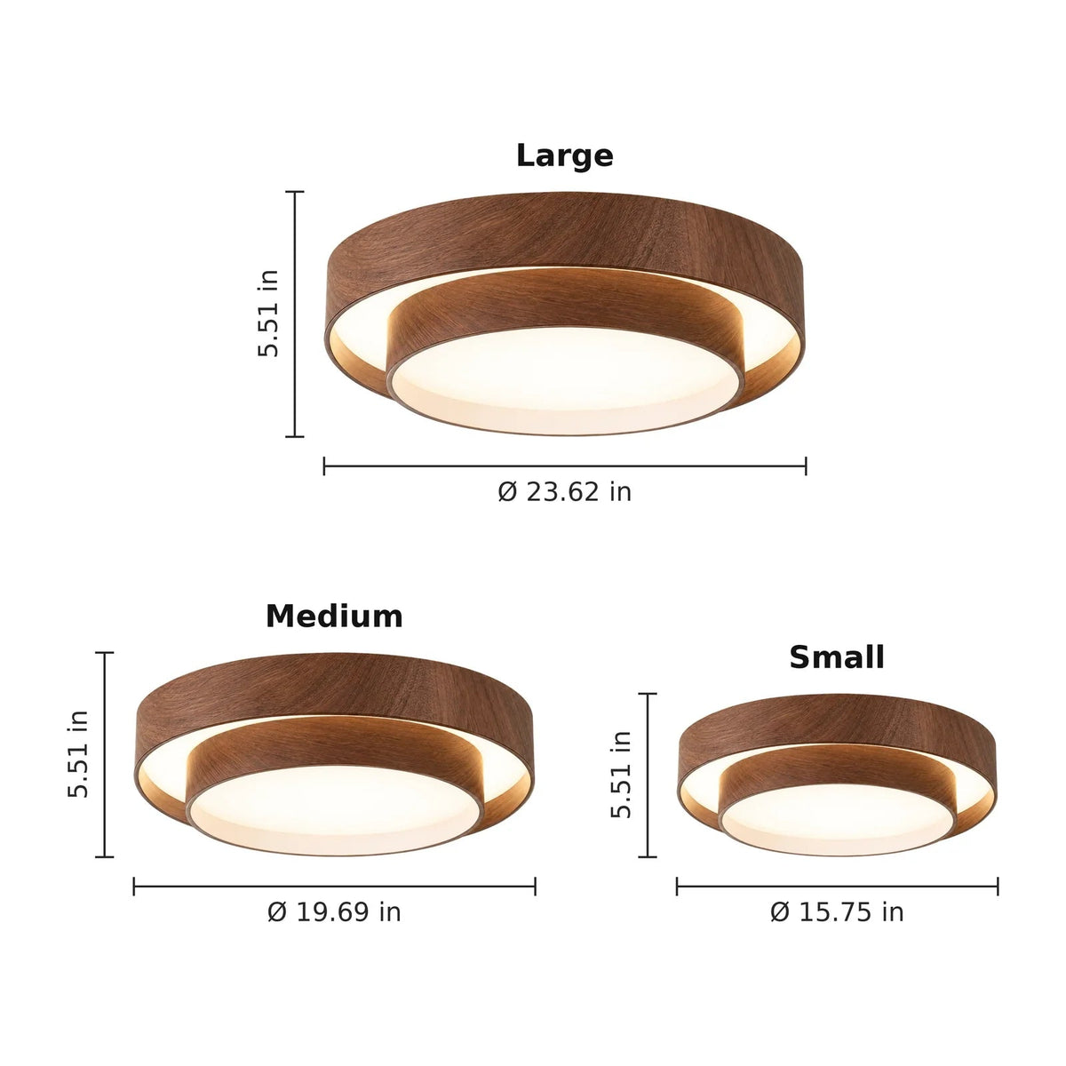 Japanese Modern LED Ceiling Light – Wood Grain Acrylic Flush Mount & Dimmable Velumoza