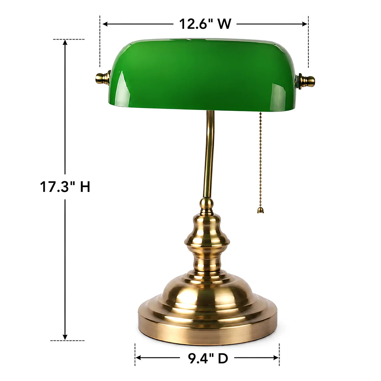 Antique American Retro Bank DeskLamp with Green - Vintage Decorative Office Lighting