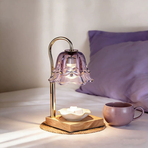 Creative Lily of the Valley Wax Melt Lamp | Oak Wood Aromatherapy Candle Warmer
