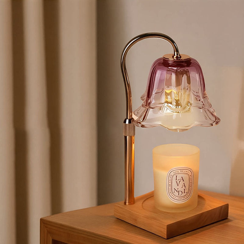 Creative Lily of the Valley Wax Melt Lamp | Oak Wood Aromatherapy Candle Warmer