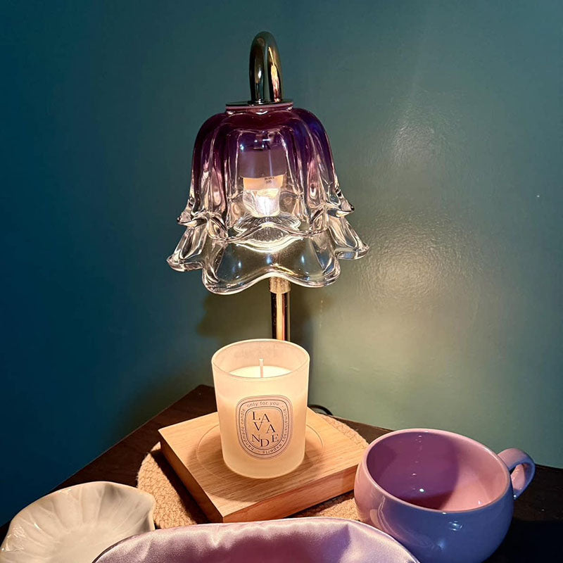 Creative Lily of the Valley Wax Melt Lamp | Oak Wood Aromatherapy Candle Warmer
