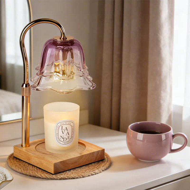 Creative Lily of the Valley Wax Melt Lamp | Oak Wood Aromatherapy Candle Warmer