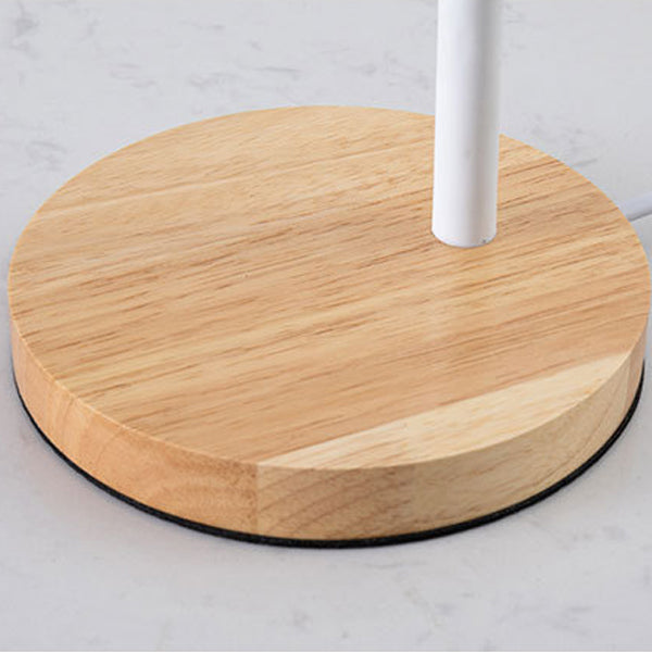 Modern Flexible Gooseneck LED Desk Lamp with Solid Wood Base, 3 Color Temperature Modes, E27 Socket, Bedside Reading Lamp