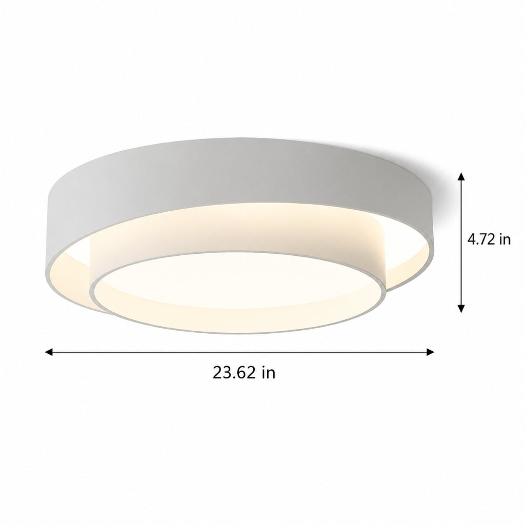 Japanese Modern LED Ceiling Light – Wood Grain Acrylic Flush Mount with Dimmable Three-Color Lighting
