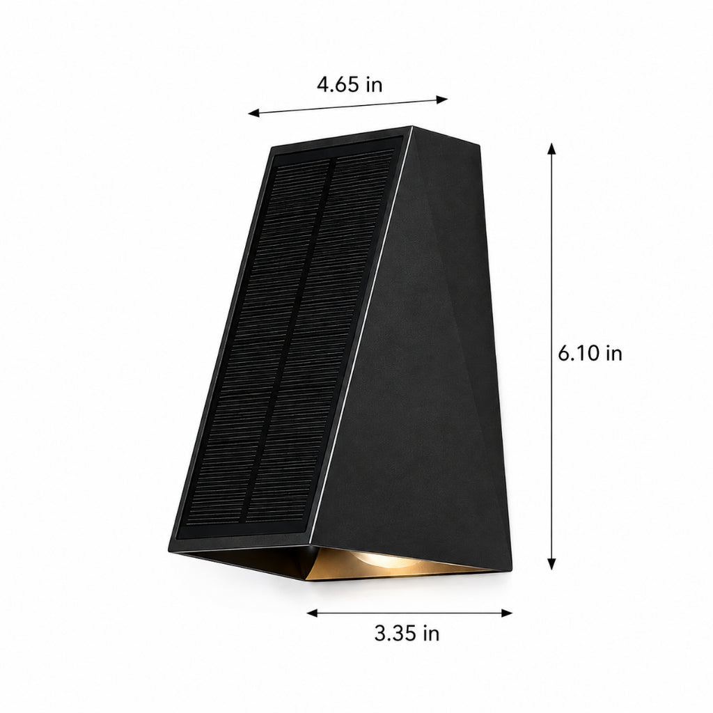 Solar IP65 Waterproof LED Outdoor Wall Light – Industrial Two-Way Warm Wall Sconce for Garden, Patio, Courtyard, Villa, Balcony & Exterior Walls
