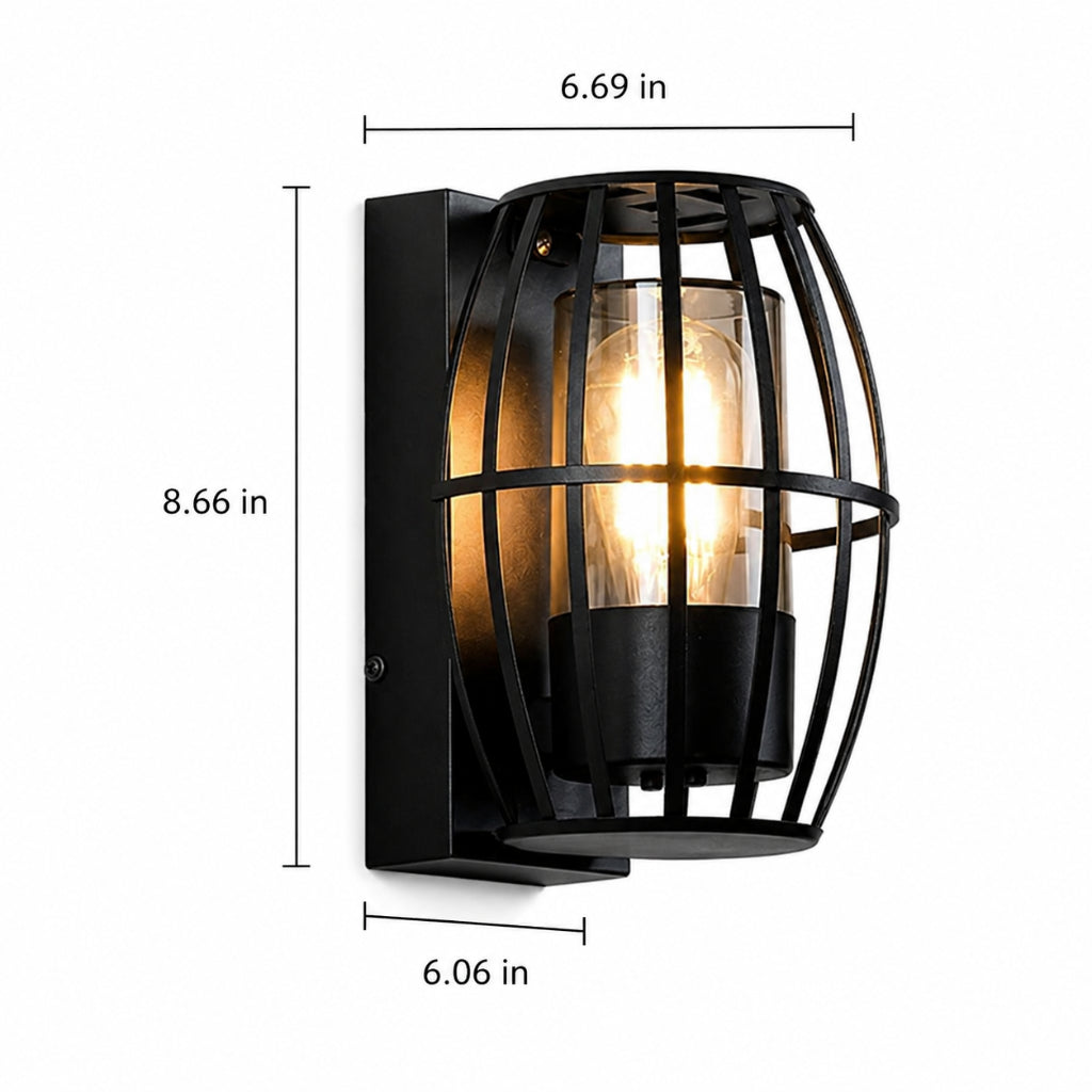 European Style Outdoor Wall Lantern with Decorative Cage – Weather-Resistant Porch, Balcony, Courtyard & Entryway Wall Light Velumoza