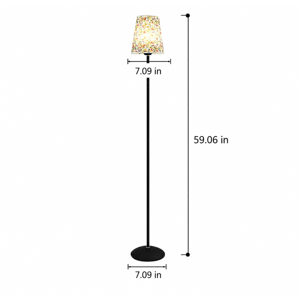 Modern Minimalist LED Floor Lamp with Fabric Shade, Dimmable Standing Lamp, 110V US Plug, Contemporary Floor Light for Living Room & Bedroom
