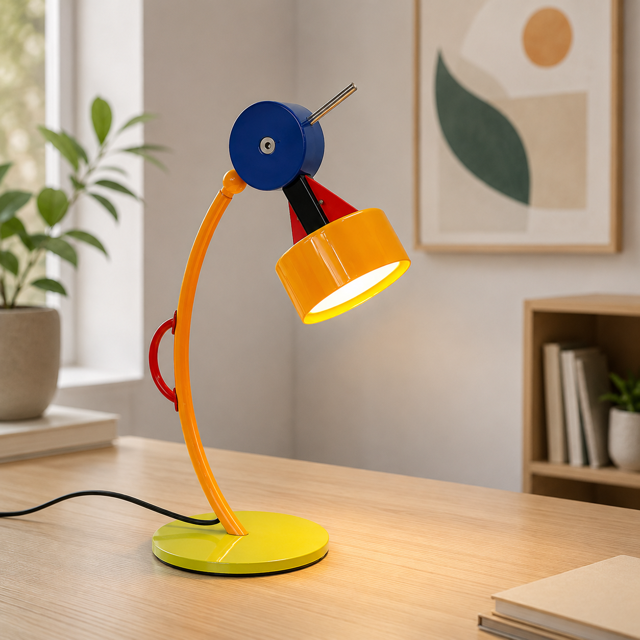 Memphis Cartoon LED Table & Floor Lamp – Colorful Modern Accent Light for Kids Room, Bedroom & Living Room, 110V US Plug