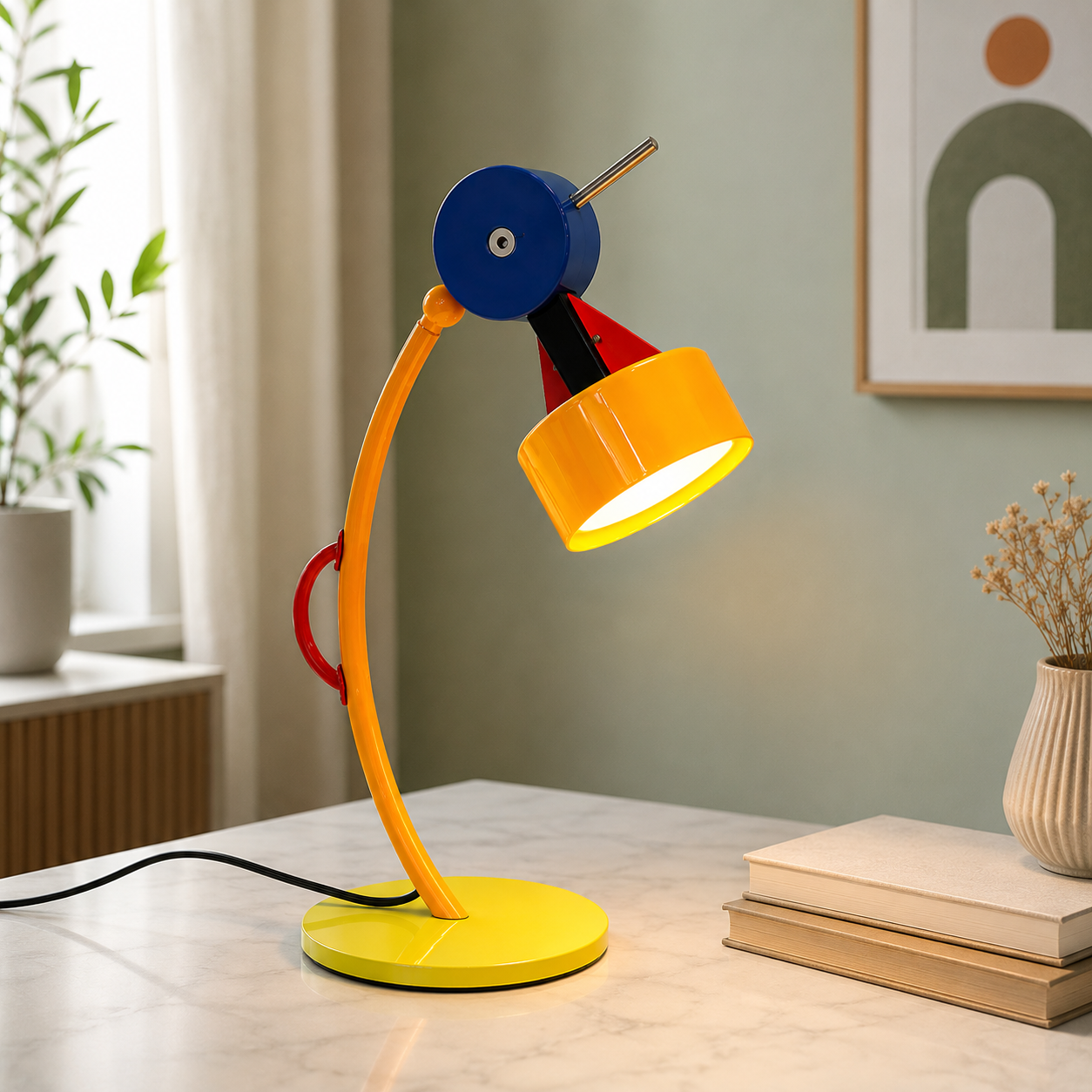 Memphis Cartoon LED Table & Floor Lamp – Colorful Modern Accent Light for Kids Room, Bedroom & Living Room, 110V US Plug