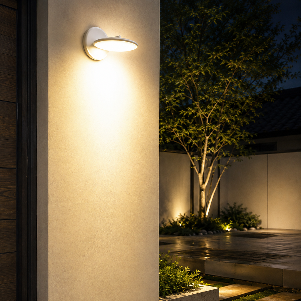 Modern 12W Rotatable LED Outdoor Wall Sconce – IP65 Waterproof Aluminum Warm Light Fixture for Patio, Villa, Porch, Corridor & Exterior Walls