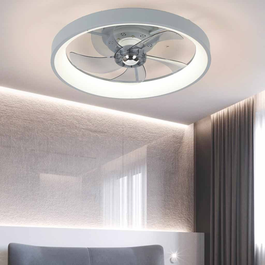 19.7" Nordic Small Ceiling Fan Light, 3-Color LED, Remote & App Velumoza