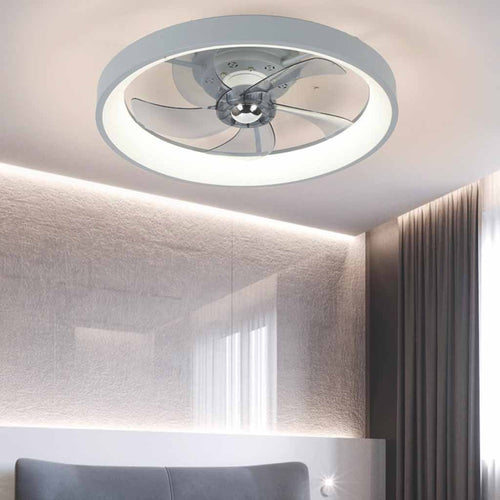 19.7" Nordic Small Ceiling Fan Light, 3-Color LED, Remote & App Velumoza