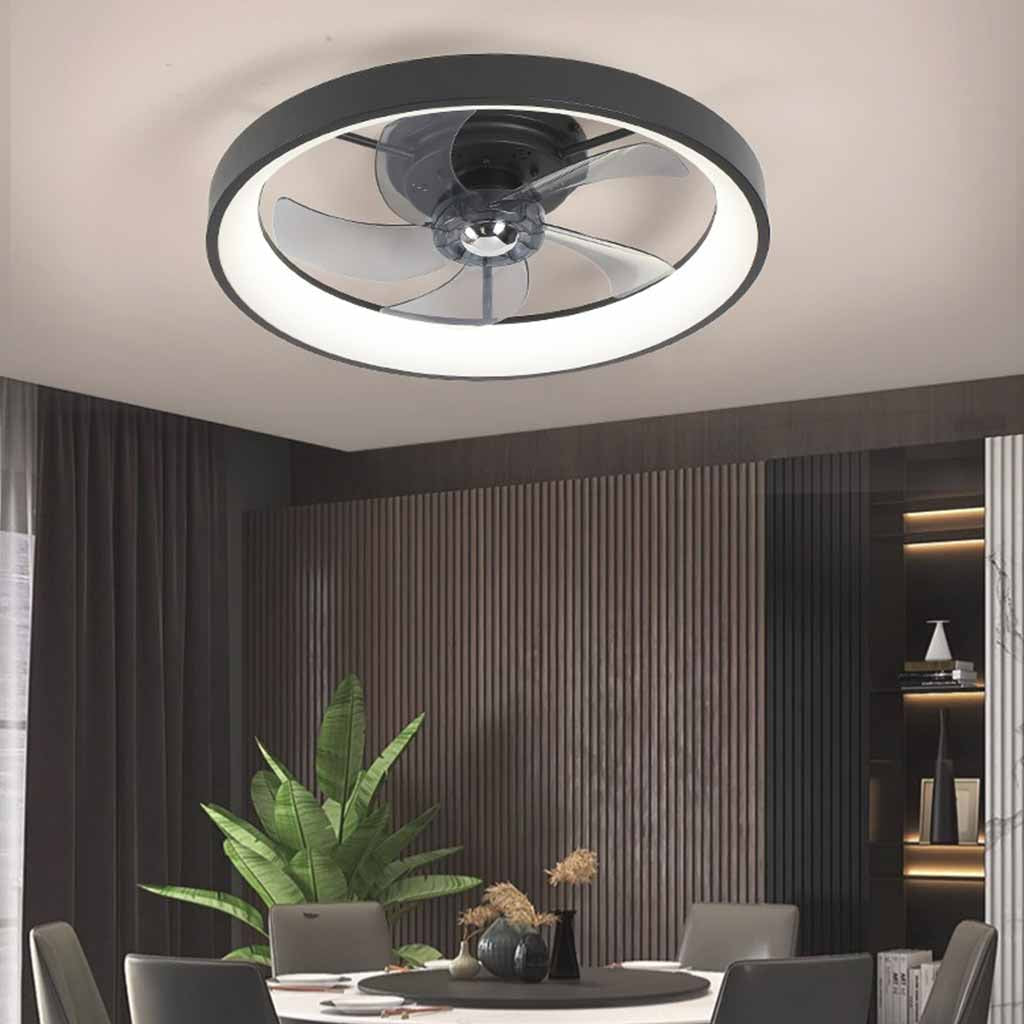 19.7" Nordic Small Ceiling Fan Light, 3-Color LED, Remote & App Velumoza