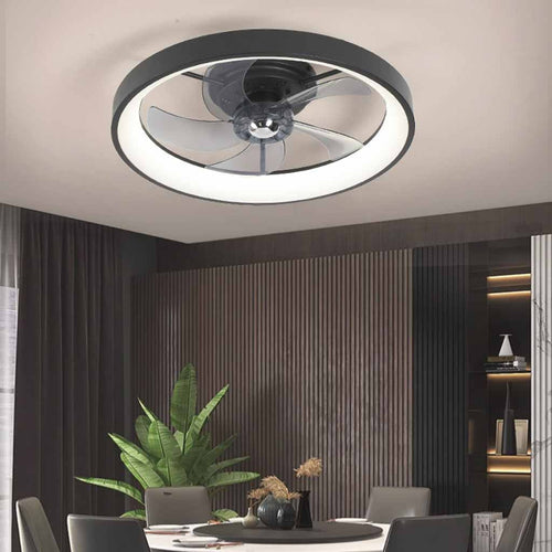 19.7" Nordic Small Ceiling Fan Light, 3-Color LED, Remote & App Velumoza