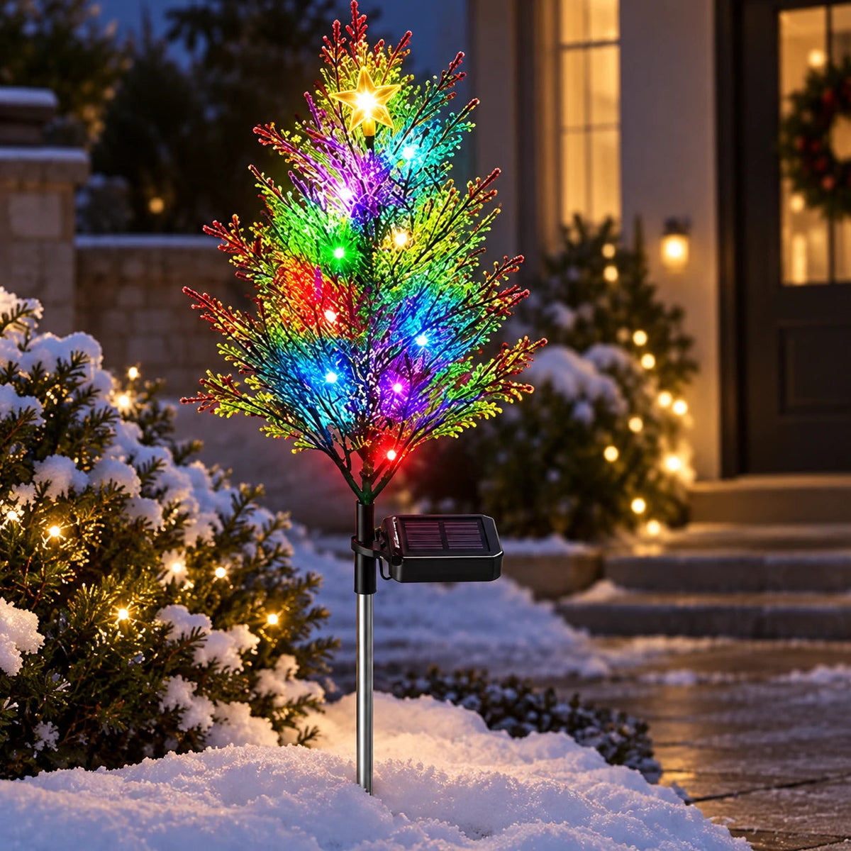 Christmas Tree Stake Light, Solar Christmas Lights, 3 Styles, IP65 Velumoza