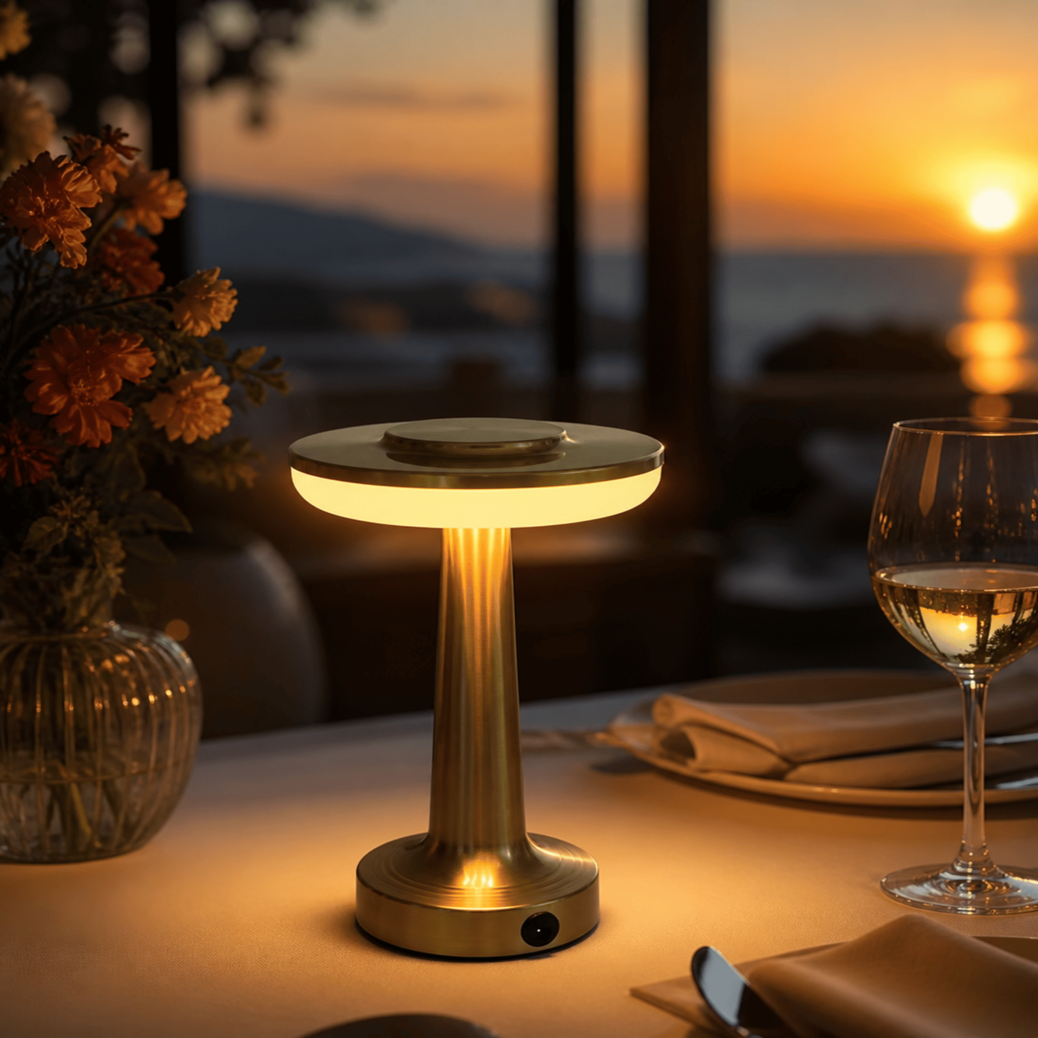 Rechargeable Metal Desk Lamp Touch Dimmable LED Table Lamp Cordless Bedside Ligh